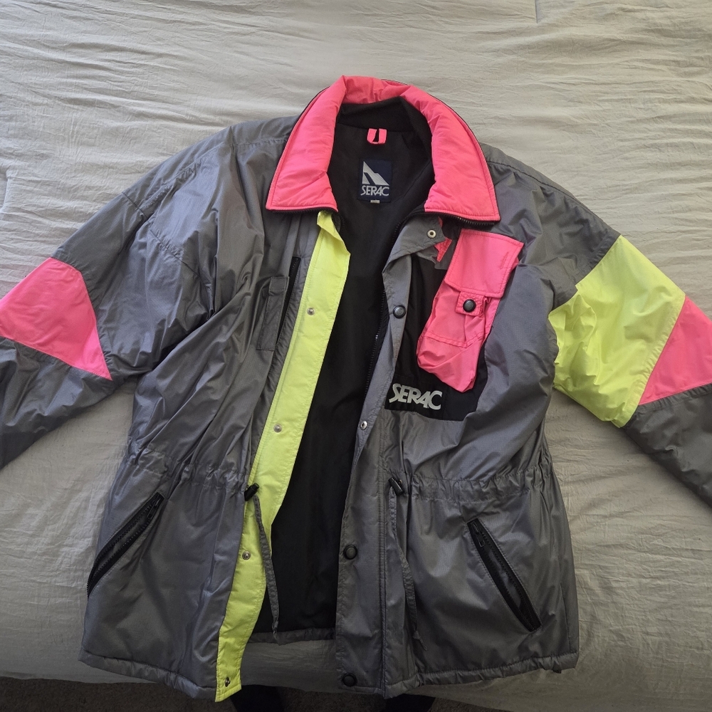 Vintage Serac Gray Jacket with Neon Accents